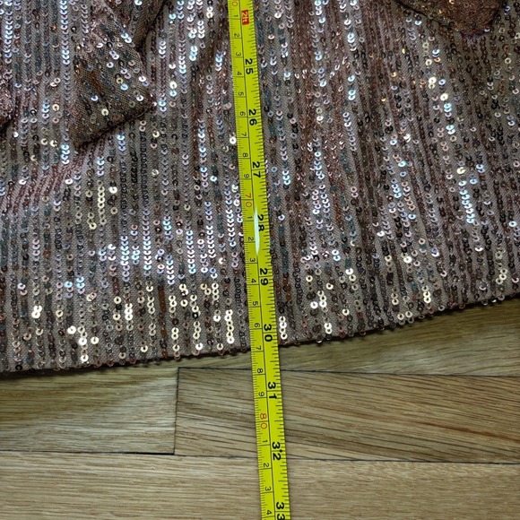ASOS DESIGN Curve Sequin Co-Ord Blazer Bronze Womens 20 New Years Party Holiday - Picture 7 of 8